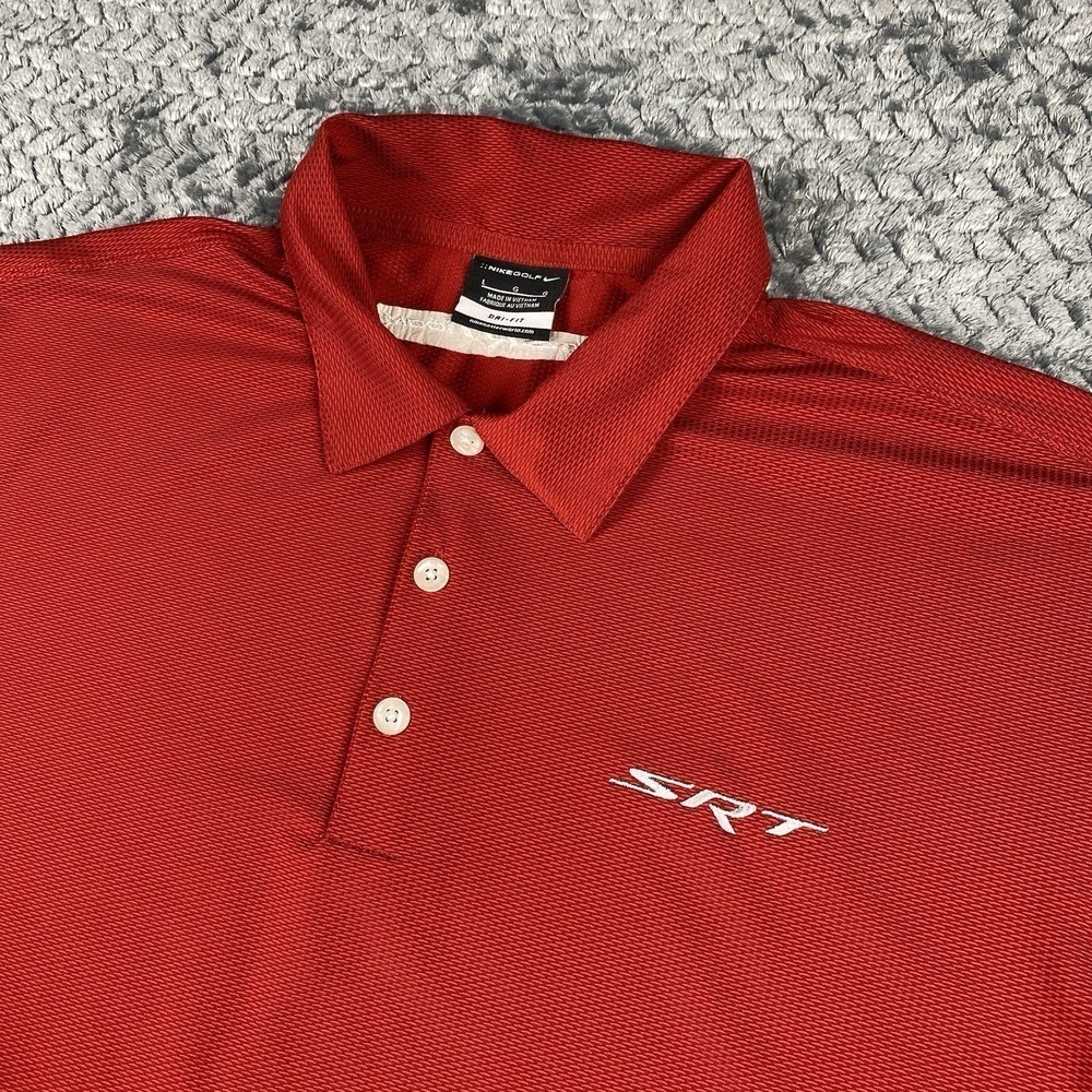 Nike Golf Polo Shirt Mens L Red SRT Short Sleeve Dri Fit Tour Performance